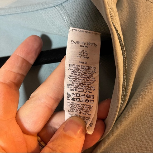 Sweaty Betty Blue Fitted Zippered Polo Sweatshirt - Picture 3 of 10